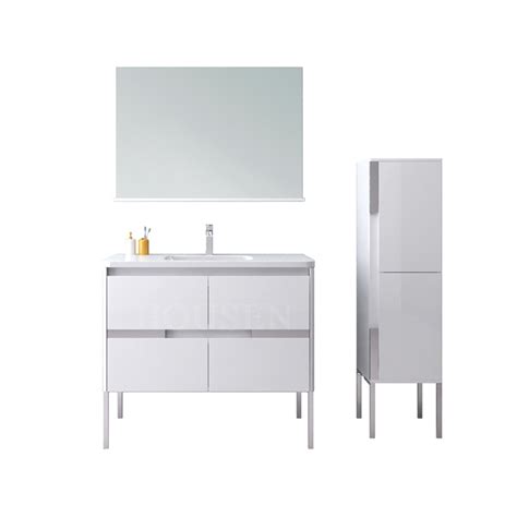 White High Gloss Freestanding Bathroom Cabinet Semis Online