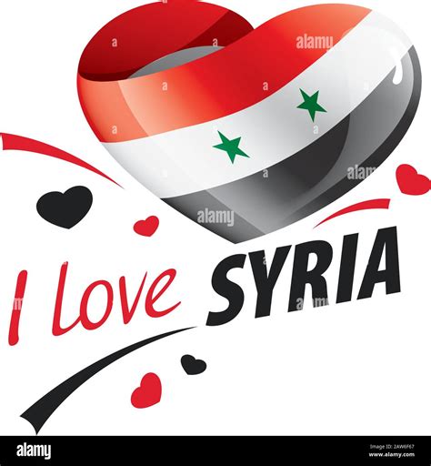 National Flag Of The Syria In The Shape Of A Heart And The Inscription