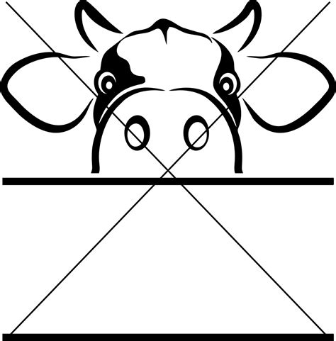 Cow Cow Face Cow Peeking Cow Looking Clip Art Etsy