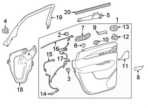 Cadillac Xt5 Door Interior Trim Panel Rear Wsurround 84930432