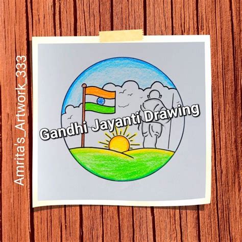 Gandhi Jayanti Drawing idea| Easy Gandhi Jayanti poster drawing for ...