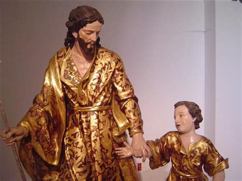 El Niño Jesús da sus primeros pasos de la mano de San José Escultura