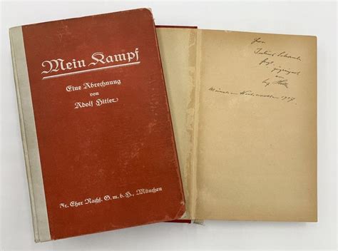 Sold Price Hitler Signed Mein Kampf 1st Edition To Julius Schaub