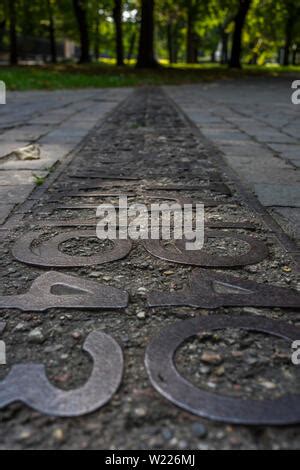 The Warsaw Ghetto Boundary Markers Historical Place With Memorial