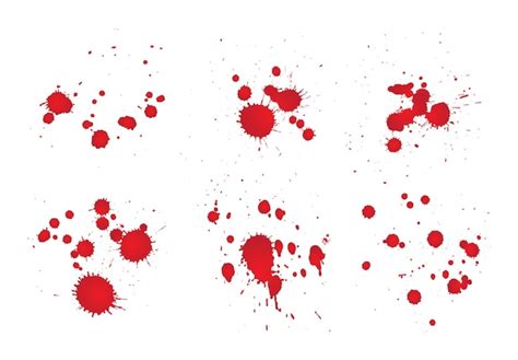 Free Vector | Red ink splatter set