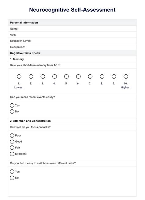 Neurocognitive Test And Example Free Pdf Download