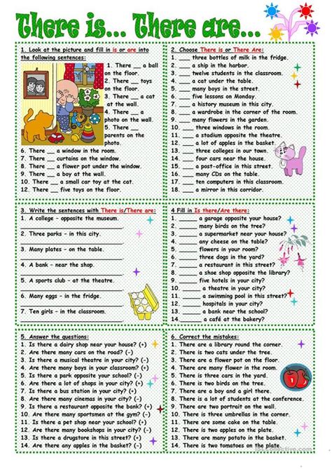 Esl Worksheet Practice There Is There Are