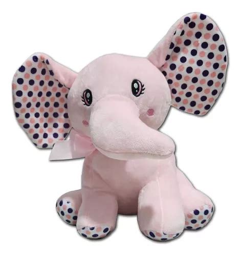 Elefante de peluche bonito elefante pequeño 25 cm antialérgico rosa