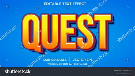 Editable Cartoon Quest Text Effect Stock Vector (Royalty Free ...