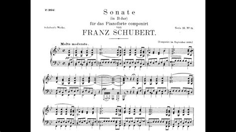 F Schubert Piano Sonata In B Flat Major D 960 With Score YouTube