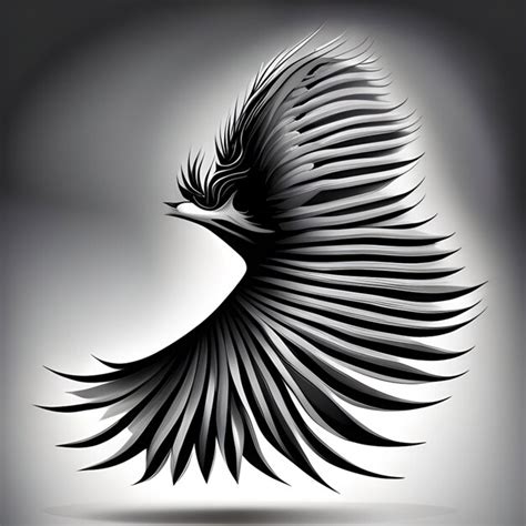 Premium AI Image | Decorative detailed bird and wings Tattoo design of a in white background