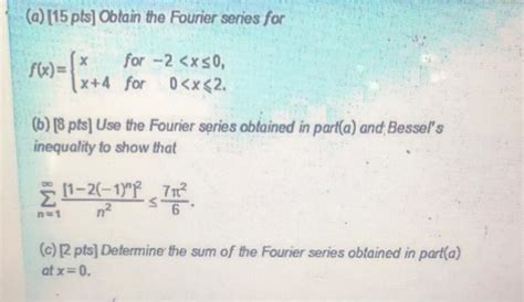 Solved A Mathrm Pts Obtain The Fourier Chegg