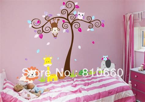 Pegatinas de pared para cuartos de los niños del búho del árbol león