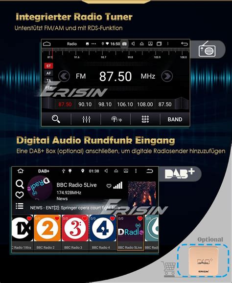 Erisin ES8706T 8 Core 64GB Android 10 0 DAB DSP Autoradio CarPlay OBD