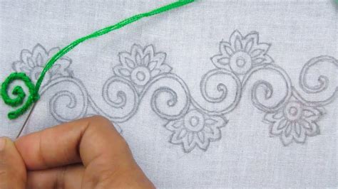 Hand Embroidery Border Line Embroidery Tutorial Easy Border Design