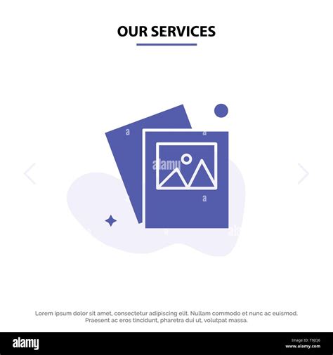 Our Services Gallery Image Photo Solid Glyph Icon Web Card Template