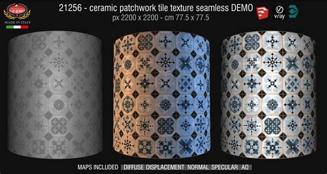 Ceramic Patchwork Tile Texture Seamless 21256