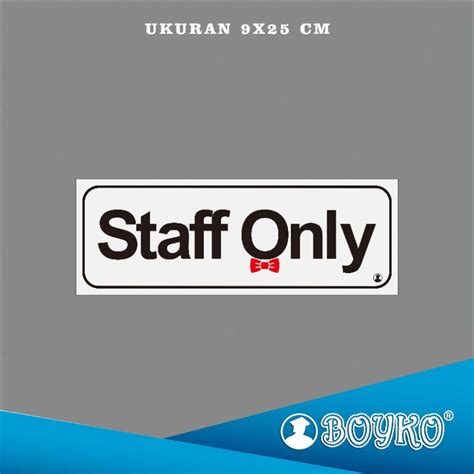 Jual Acrylic Sign Papan Nama Label Acrylic Staff Only Shopee Indonesia