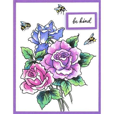 Stampendous Perfectly Clear Stamp Roses Be Happy Perfectly Clear