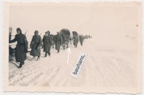 Foto Russland Winter Wehrmacht Soldaten Heeresfeldwagen Wk A