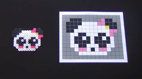 How To Make A Cute Perler Bead Panda With A Bow Diy Perler Beads