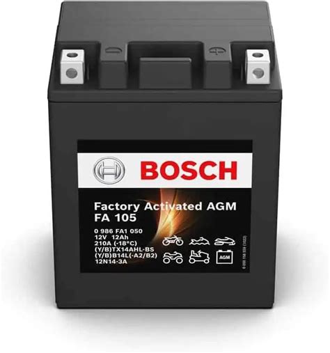 FA 105 Bosch AGM 12Ah Motor Accu 210A 12V YB14L A2 Accudeal