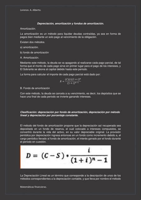 Depreciaci N Amortizaci N Y Fondos De Amortizaci N Jose Alberto