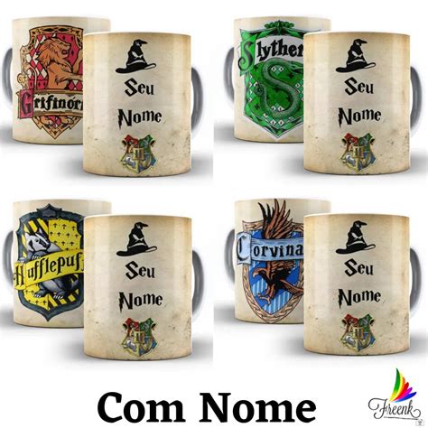 Caneca Cer Mica Personalizada Harry Potter Nome Escolha Casa