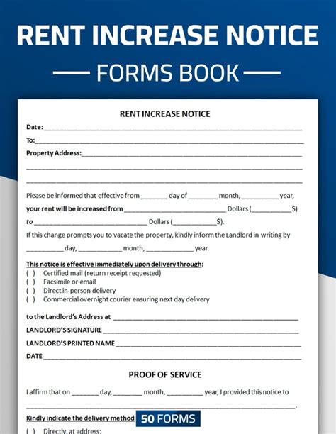 Rent Increase Notice Forms Book Tenancy Fee Increase Notification Form