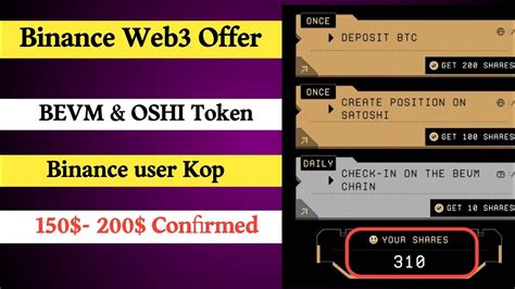 Kop Binance Web Wallet New Offer Bevm Oshi Token Youtube