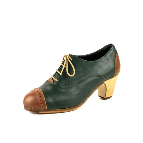 Zapato de baile flamenco Mod Triana Combinado Tacón Madera ALMORADUX