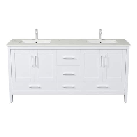 Winston Porter Meuble Lavabo Double Autoportant De 73 Po Avec Plateau