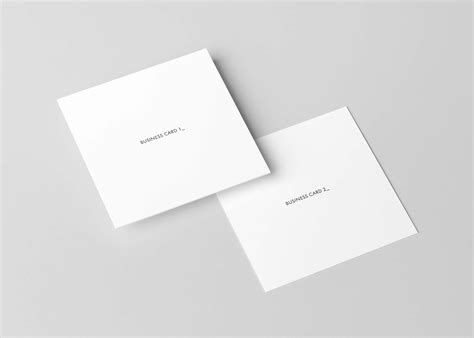 Free Square Business Card Mockup