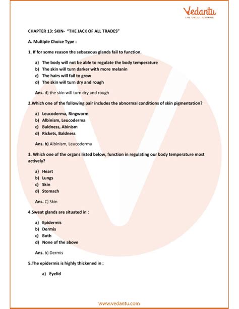 Selina Concise Biology Class 9 Icse Solutions For Chapter 13 Skin The Jack Of All Trades