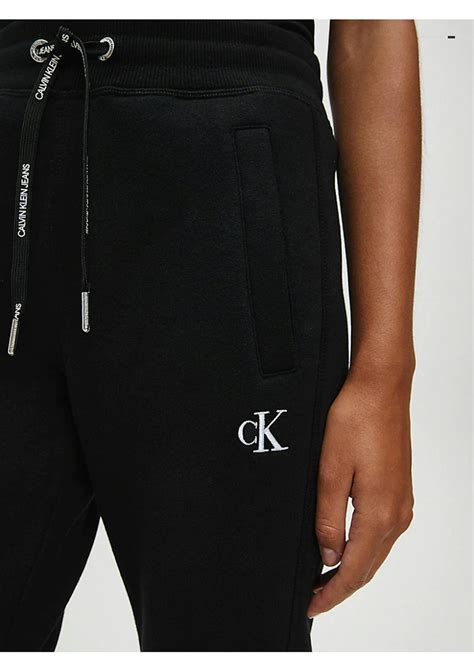 Calvin Klein Womens Cotton Blend Fleece Joggers Ck Black Onceit