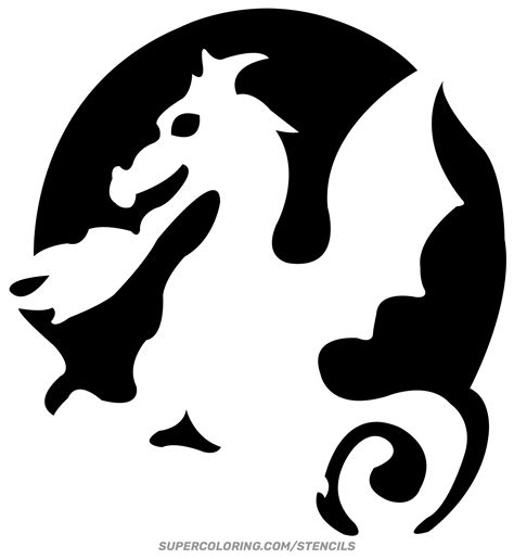 Abstract Dragon Stencil Free Printable Papercraft Templates