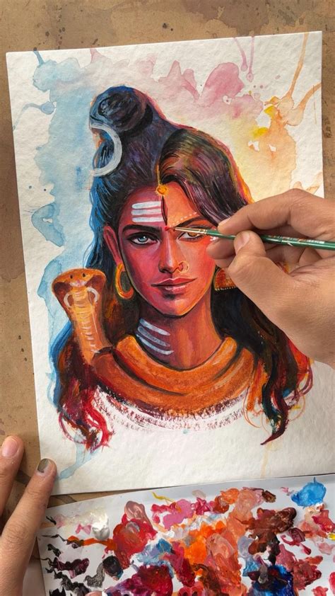 Shiva Shakti | Portraiture drawing, Portrait drawing, Hand painting art