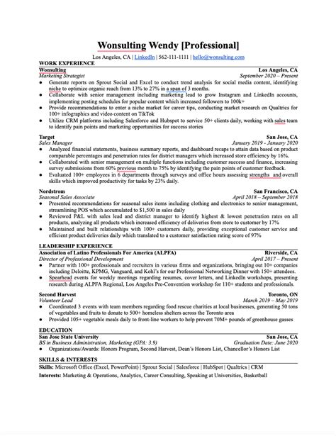 Wonsulting Wonsulting Resume Template