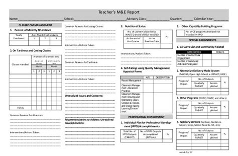 Monitoring And Evaluation Report Template Professional Templates