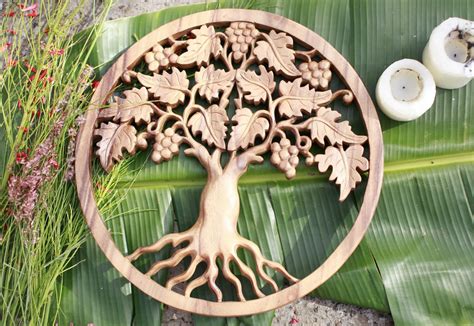 Arbre De Vie Panneau De Sculpture Murale Bois Sculpt La Etsy France