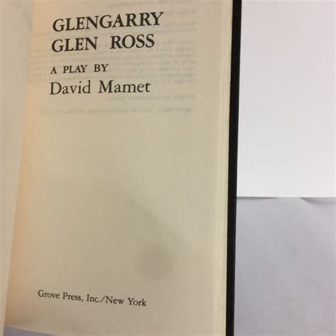 David Mamet Glengarry Glen Ross 1983 | Chairish