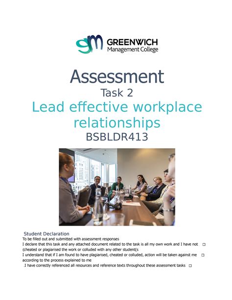 Bsbldr Assessment Task V Assessment Task Lead