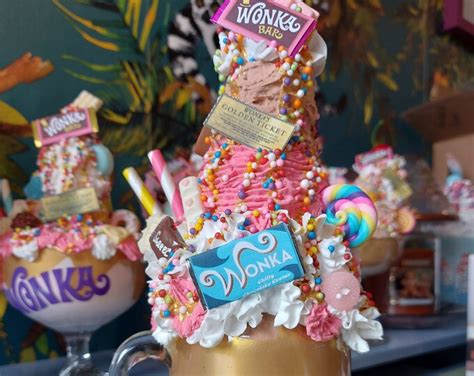 Wonka Themed Chocolate Scented Ice Cream Topped Hot Chocolate Fake