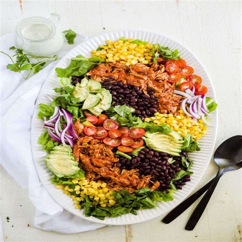 Bbq Chicken Salad With Cilantro Lime Ranch Dressing