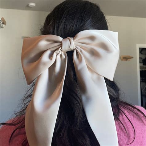 Silk Satin Giant Hair Bow Satin Bow Clip Oversized Bow Hair Bow Bow Clip Barrette Clip