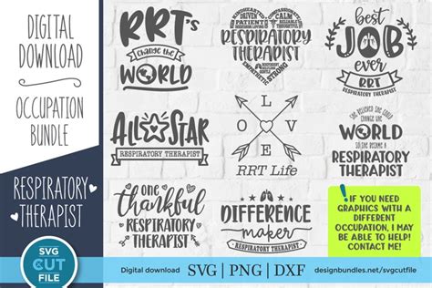 Respiratory Therapist Svg Bundle Rt Svg Files For Crafters