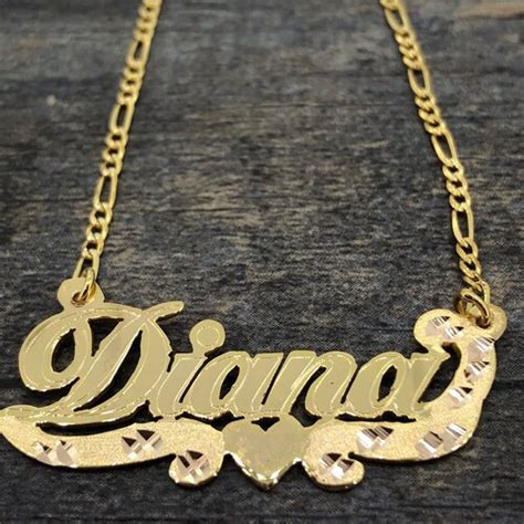 Name Plate Necklace 14k Gold Nameplate Necklace Custom - Etsy