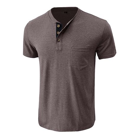 Fancifize Fashion Mens Henley Shirts Classic Short Sleeve Basic Button