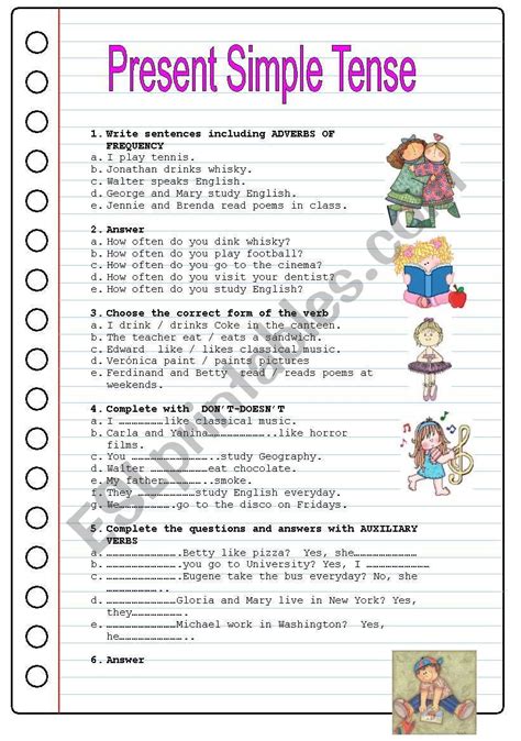 PRESENT SIMPLE TENSE ESL Worksheet By Antoarg Simple Present Tense