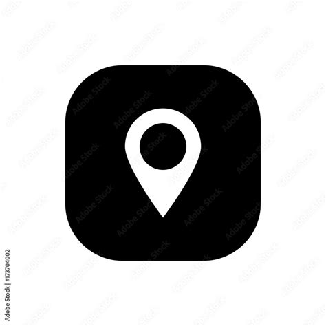 Gps Pointer Location Square Icon Stock Vector Adobe Stock